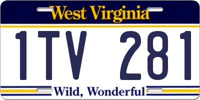 WV license plate 1TV281