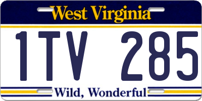 WV license plate 1TV285