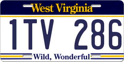 WV license plate 1TV286