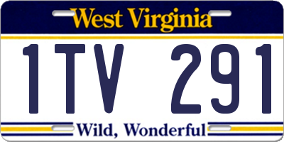 WV license plate 1TV291