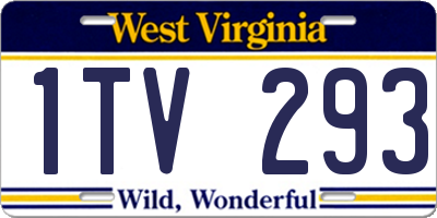 WV license plate 1TV293