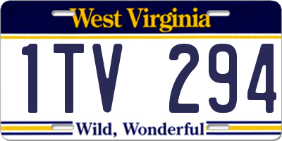 WV license plate 1TV294
