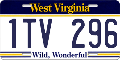 WV license plate 1TV296