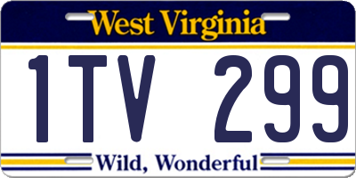 WV license plate 1TV299