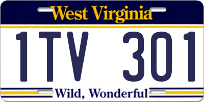 WV license plate 1TV301