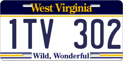 WV license plate 1TV302