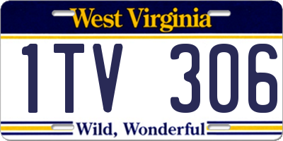 WV license plate 1TV306