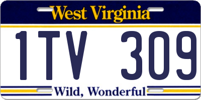WV license plate 1TV309