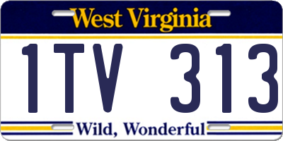 WV license plate 1TV313
