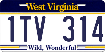 WV license plate 1TV314