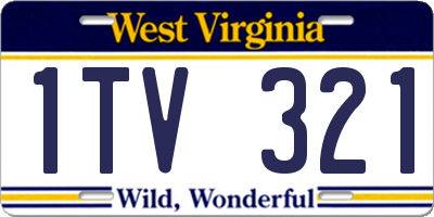 WV license plate 1TV321