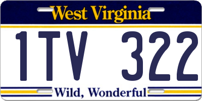WV license plate 1TV322