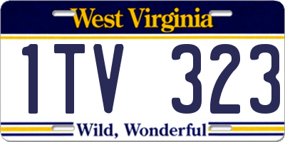 WV license plate 1TV323