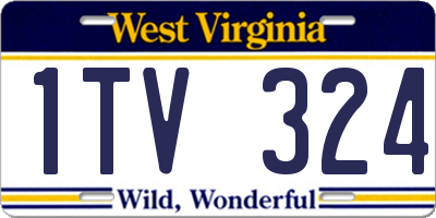 WV license plate 1TV324
