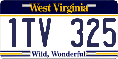 WV license plate 1TV325