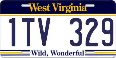 WV license plate 1TV329