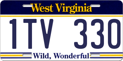 WV license plate 1TV330