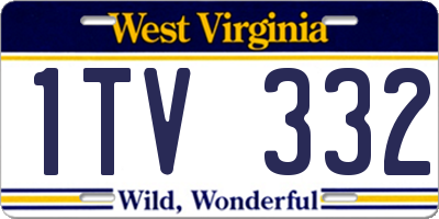 WV license plate 1TV332