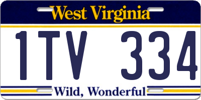WV license plate 1TV334