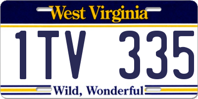 WV license plate 1TV335