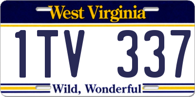 WV license plate 1TV337