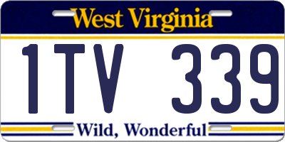 WV license plate 1TV339