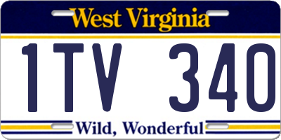 WV license plate 1TV340