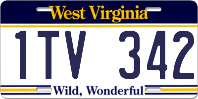 WV license plate 1TV342