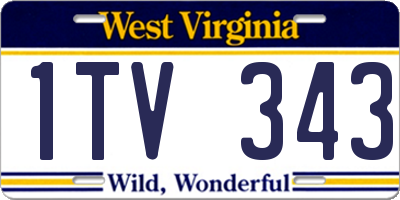 WV license plate 1TV343