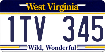 WV license plate 1TV345