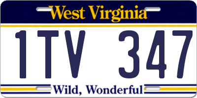 WV license plate 1TV347
