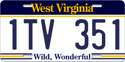 WV license plate 1TV351