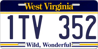 WV license plate 1TV352