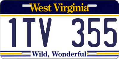 WV license plate 1TV355