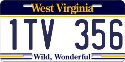 WV license plate 1TV356