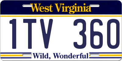 WV license plate 1TV360
