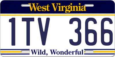 WV license plate 1TV366