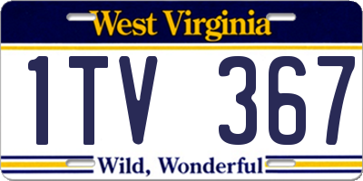 WV license plate 1TV367