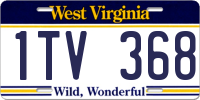 WV license plate 1TV368
