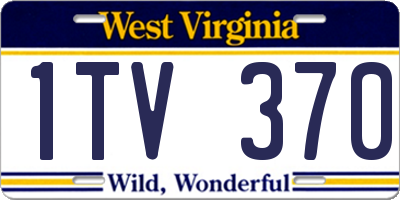 WV license plate 1TV370
