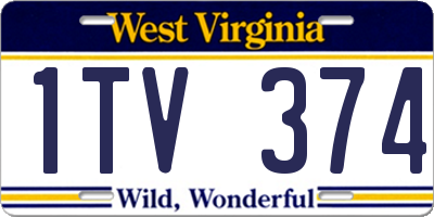 WV license plate 1TV374
