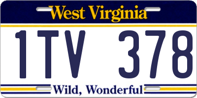 WV license plate 1TV378