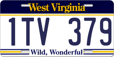 WV license plate 1TV379