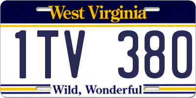 WV license plate 1TV380