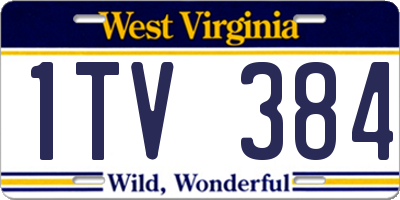 WV license plate 1TV384