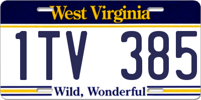 WV license plate 1TV385