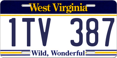 WV license plate 1TV387