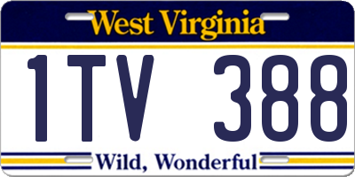 WV license plate 1TV388
