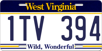 WV license plate 1TV394