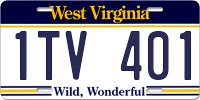 WV license plate 1TV401